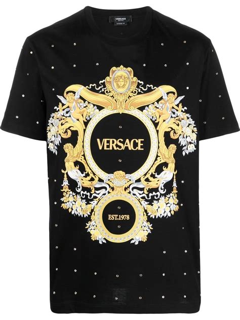 versace baroque print t shirt|versace barocco t shirt.